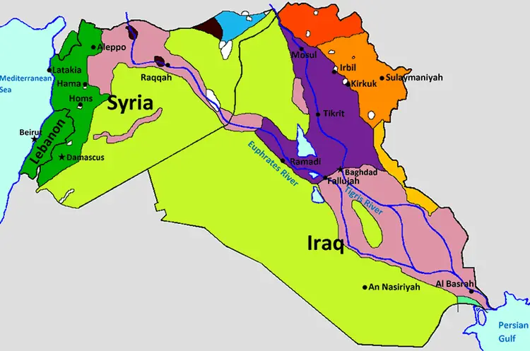 Syria & Iraq language map